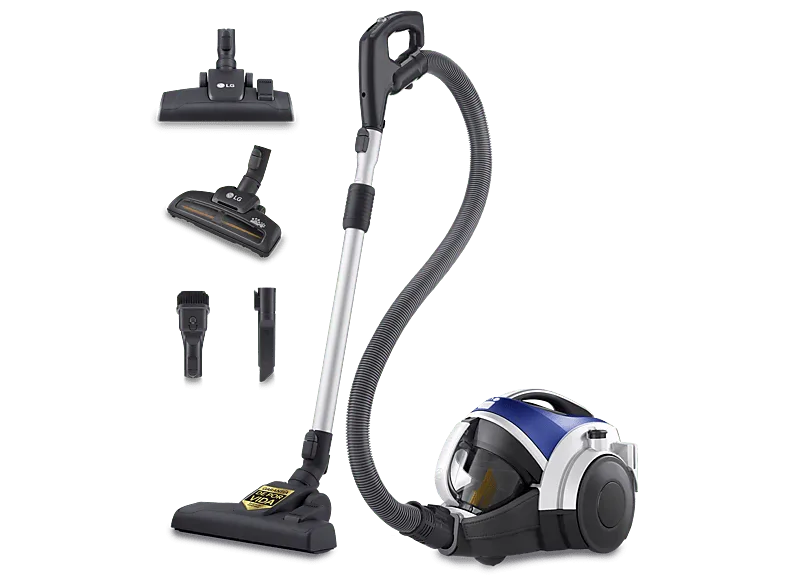Aspirador sin bolsa - LG VK8506NHAC, 650W con sistema de compresión en polvo, 1.2 L, Azul