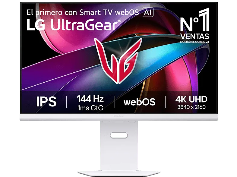Monitor gaming - LG UltraGear™ 32G810SA-W, 32" 4K UHD, 144 Hz, 1 ms, 2x HDMI, 1x USB-C, FreeSync™, Smart TV webOS, Morado grisáceo (imagen 1 de 3)