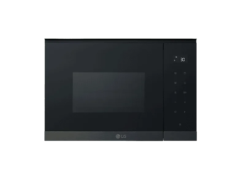 Microondas con grill integrable - LG MG7Z2593B, 900 W, 8 niveles, 25 l, Cristal negro