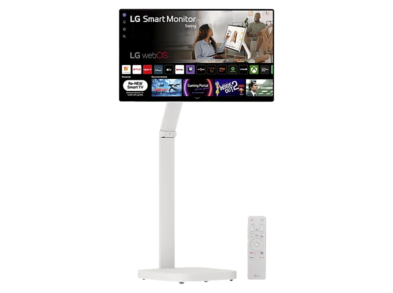 TV LED 32" - LG Smart Monitor Swing 32U889SA-W, UHD 4K, Táctil, TV, IPS, USB Tipo-C, webOS 24, Blanco