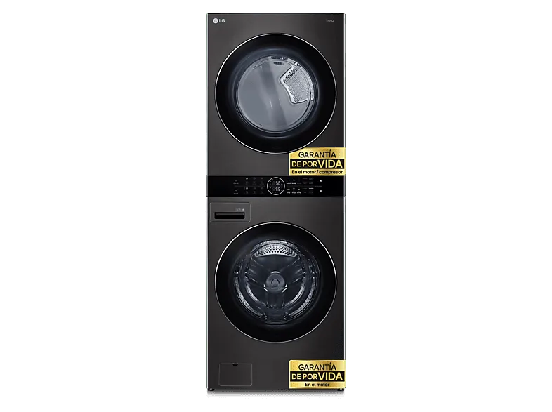 Lavadora secadora - LG WT1716BBF, Torre de lavado 17/16 kg, TurboWash™, Smart Pairing™, Inox grafito