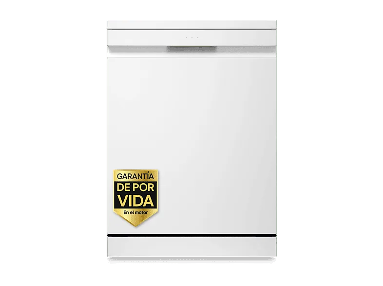 Lavavajillas - LG DF375HWS, 14 servicios, 10 programas, 60 cm, LED táctil, Tercera bandeja, TrueSteam™, QuadWash™, Blanco