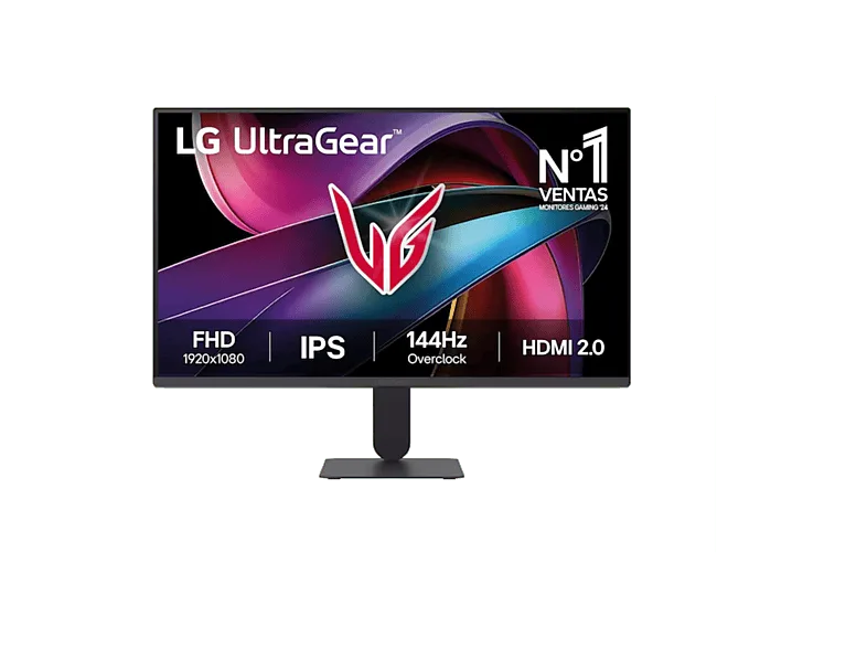 Monitor gaming - LG UltraGear™ 24G411A-B, 23.8" Full-HD, 144 Hz, 1 ms, IPS, HDR10, Morado Grisáceo (imagen 1 de 3)