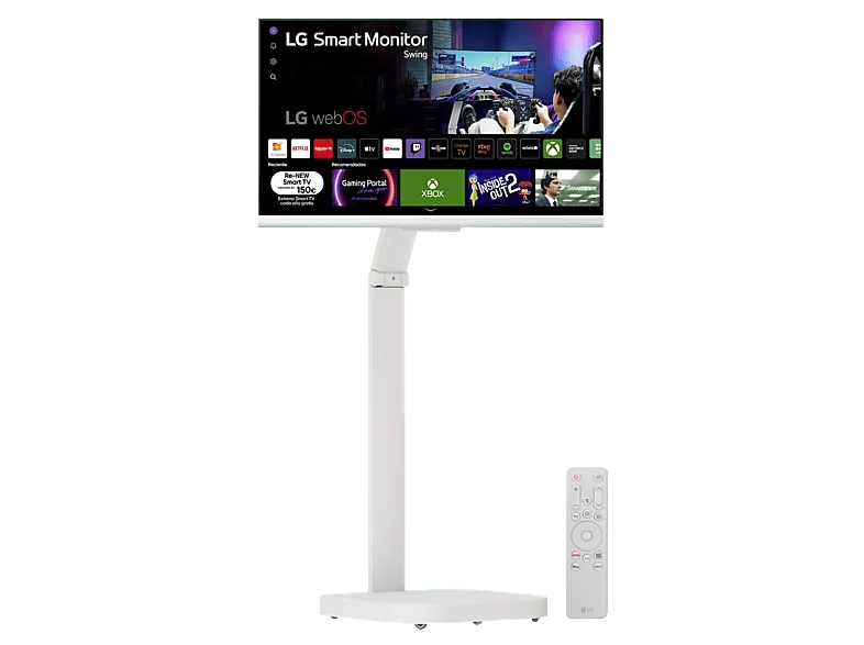 Monitor - LG Smart Swing 32G810SAW-W, 31.5" UHD 4K, 144 Hz, 1 ms, IPS, Altavoces incorporados, Blanco