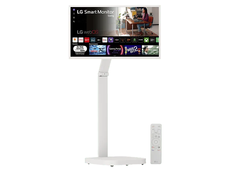 Monitor - LG Smart Swing 32SR50FAW-W, 32" Full-HD, 60 Hz, 5 ms, IPS, Altavoces incorporados, Blanco