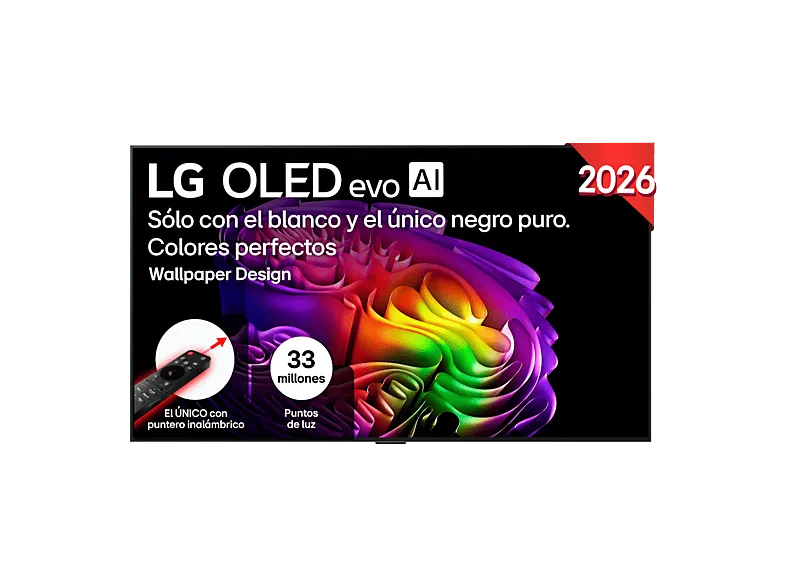 TV OLED 65" - LG OLED65G64LW, 4K, Procesador Inteligente α11 AI Processor 4K Gen3, Smart TV, DVB-T2 (H.265), Gallery Design, Negro