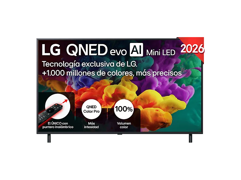 TV QNED Mini LED 55" - LG 55QNED85B6B, UHD 4K, Procesador Inteligente α8 AI Processor 4K Gen3, Smart TV, DVB-T2 (H.265), Negro