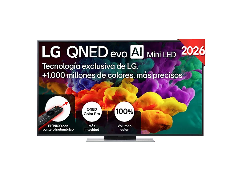 TV QNED Mini LED 55" - LG 55QNED86B6B, UHD 4K, Procesador Inteligente α8 AI Processor 4K Gen3, Smart TV, DVB-T2 (H.265), Negro