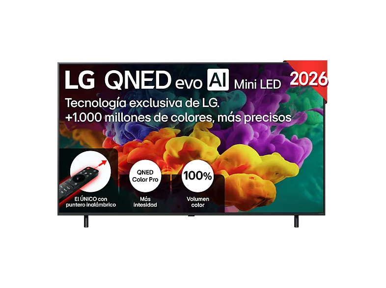 TV QNED Mini LED 65" - LG 65QNED85B6B, UHD 4K, Procesador Inteligente α8 AI Processor 4K Gen3, Smart TV, DVB-T2 (H.265), Negro