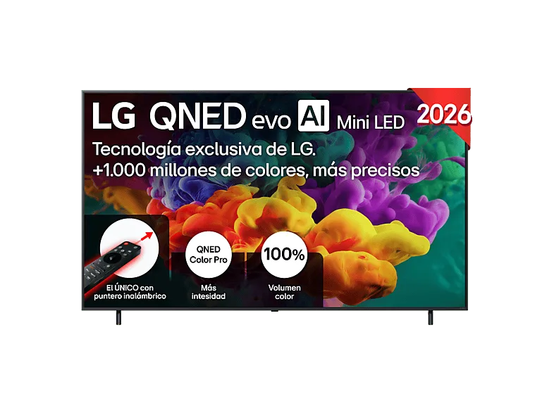 TV QNED Mini LED 86" - LG 86QNED85B6B, UHD 4K, Procesador Inteligente α8 AI Processor 4K Gen3, Smart TV, DVB-T2 (H.265), Negro