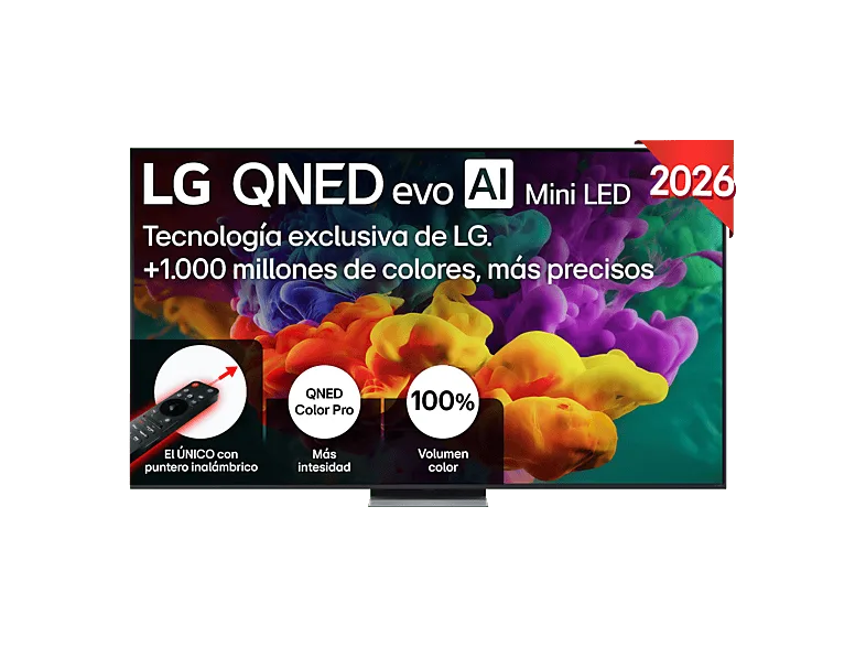 TV QNED Mini LED 86" - LG 86QNED86B6B, UHD 4K, Procesador Inteligente α8 AI Processor 4K Gen3, Smart TV, DVB-T2 (H.265), Negro