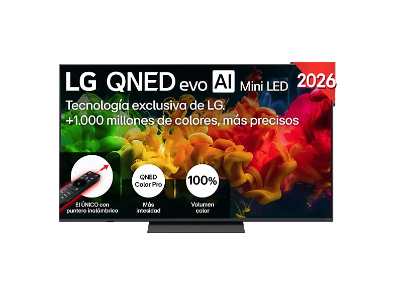 TV QNED Mini LED 65" - LG 65QNED81B6A, UHD 4K, Procesador Inteligente α7 AI Processor 4K Gen9, Smart TV, DVB-T2 (H.265), Negro (imagen 1 de 3)