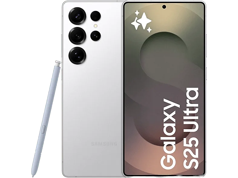 Móvil - Samsung Galaxy S25 Ultra, Titanium Silver, 512 GB, 12 GB RAM, 6.9" WQHD+, Snapdragon 8, 5000 mAh, Android 15