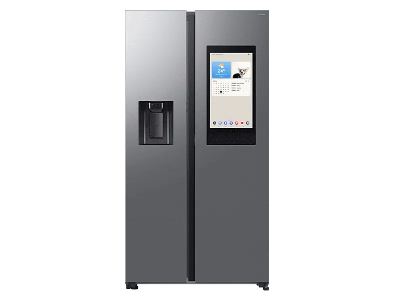 Frigorífico americano - Samsung Family Hub Bespoke AI RS90F66BETEF, Twin Cooling, 178.4 cm, 614 l, Dispensador agua y hielo, Balda botellero, Inox