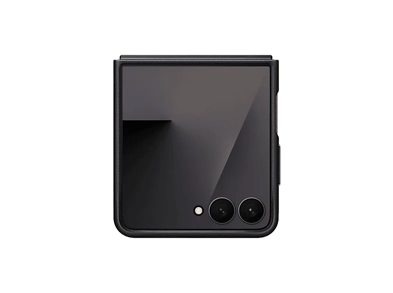Funda móvil - Samsung, Para Samsung Galaxy Z Flip7, Cuero Vegano, Negro – Negro