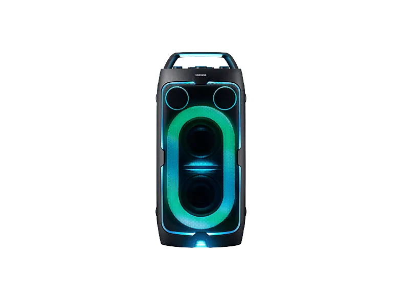 Altavoz de gran potencia - Samsung MX-ST50F/ZF, Portátil para fiestas, Asa transporte y ruedas, Iluminación personalizable, Aut 18h, 240 W, Negro