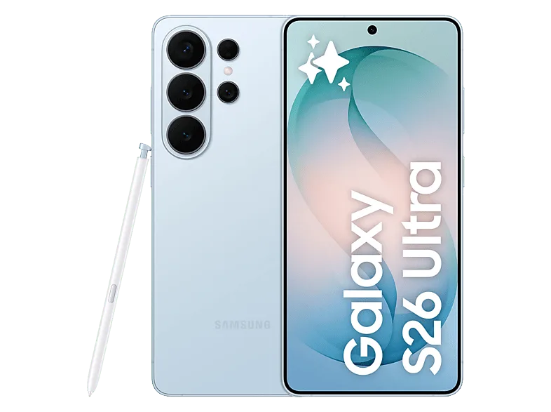 Móvil - Samsung Galaxy S26 Ultra, Azul Cielo, 512 GB, 12 GB RAM, 6.9" QHD+, Qualcomm Snapdragon 8 Elite Gen 5, 5000 mAh, Android 16