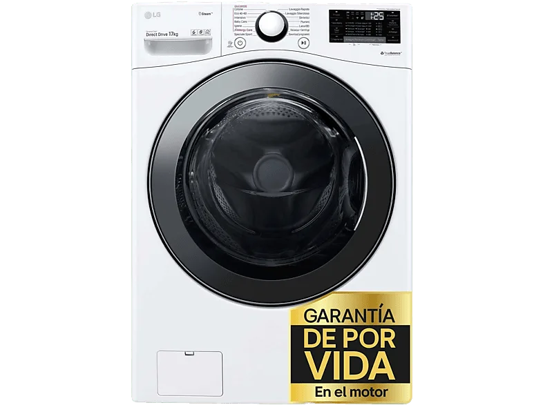 Lavadora carga frontal - LG F1P1CY2W, 17 kg, 1100 rpm, 14 Programas, Blanco Marfil (imagen 1 de 3)