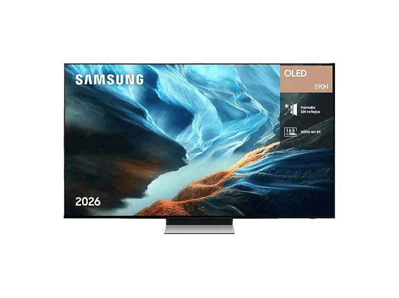 TV OLED 55" - Samsung TQ55S90HAEXXC, 4K, NQ4 AI Gen3 Processor, Smart TV, Tecnología Sin Reflejos, Full AI, Negro