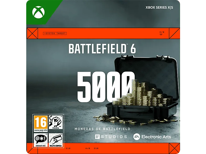 Xbox Series X S 5000 Monedas de Battlefield para Battlefield™ 6 (Código descarga) (*Juego base se vende por separado)