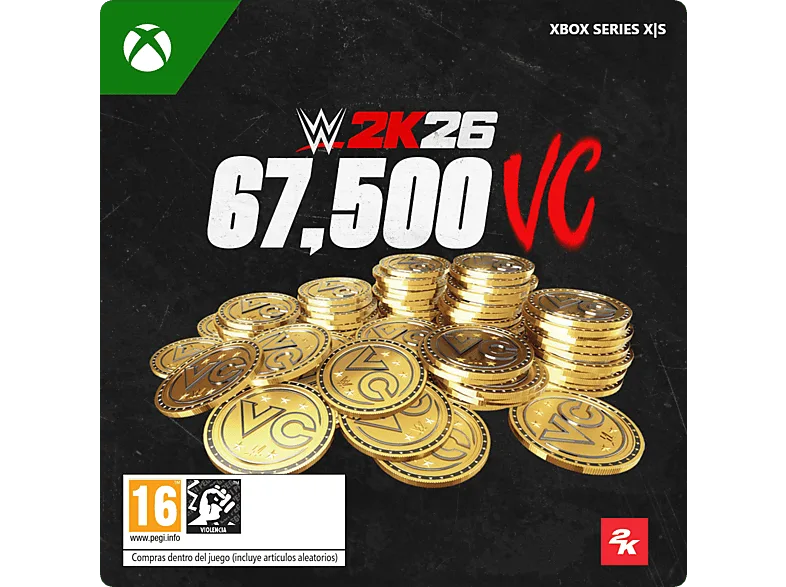 Xbox Series X S Pack de 67.500 Monedas Virtuales WWE 2K26 (Código descarga) (*Juego base se vende por separado)