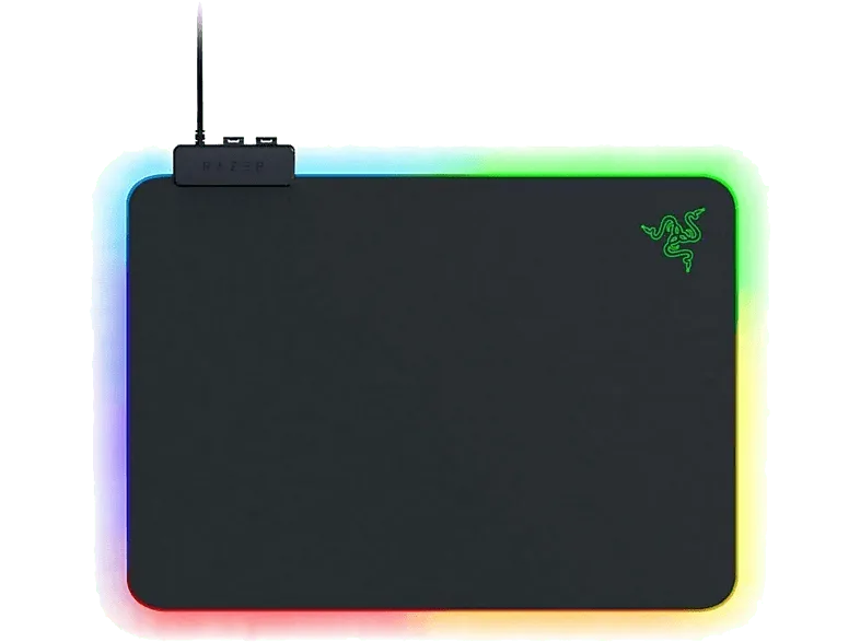 Alfombrilla gaming - Razer Firefly V2, Microfibra, Iluminación RGB, Negro