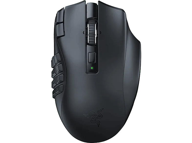 Ratón gaming - Razer Naga V2 Hyperspeed, Inalámbrico, 30000 DPI, 21 controles programables, Hasta 250 h, Negro