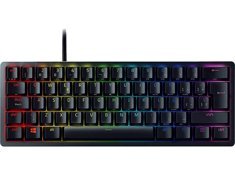 Teclado gaming - Razer Huntsman Mini Purple Switch, USB, Chroma RGB, Negro