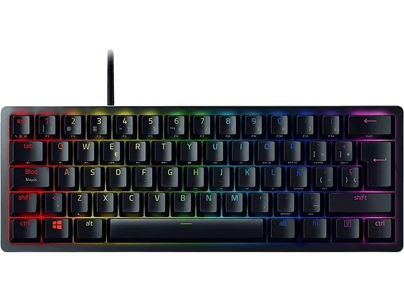 Teclado gaming - Razer Huntsman Mini, USB-C, Retroiluminación Chroma RGB, Negro