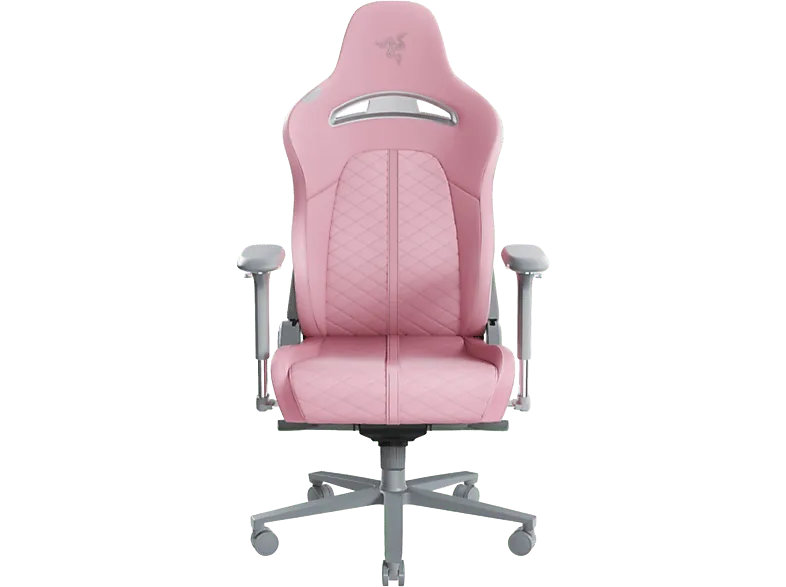 Silla gaming - Razer Enki, Reposabrazos 4D, Carga máxima 136 kg, Cuero sintético, Arco lumbar, Cuarzo