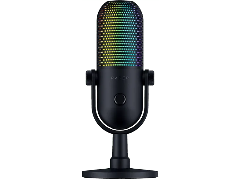 Micrófono - Razer Seiren V3 Chroma, USB, Iluminación reactiva para juegos y streaming con tecnología Chroma RGB, Negro