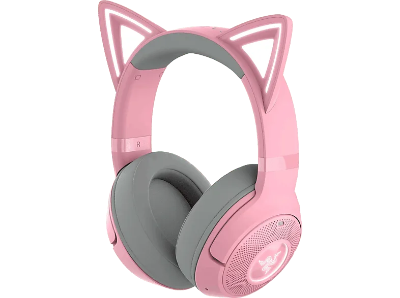 Auriculares gaming - Razer Kraken Kitty V2 BT, Bluetooth, Iluminación RGB, Autonomía hasta 40h, Orejas gatito, Negro