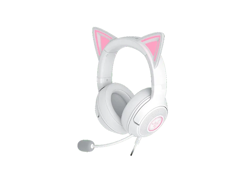 Auriculares gaming - Razer Kraken Kitty V2, Circumaurales, Bluetooth, Micrófono, Blanco – Blanco
