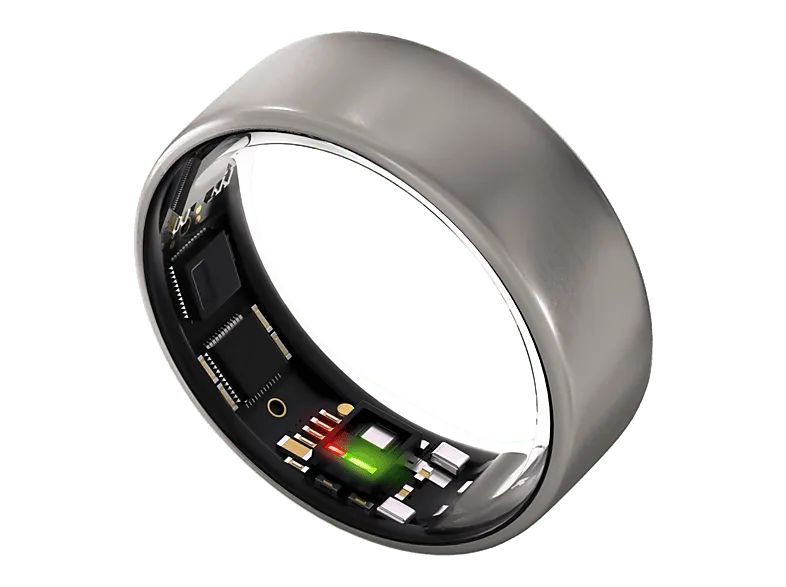 Anillo inteligente - Ultrahuman Ring Air, 24 mAh, Talla 9 (19.06 mm), Hasta 6 días de Autonomía, Resistente al Agua hasta 100m, Raw Titanium