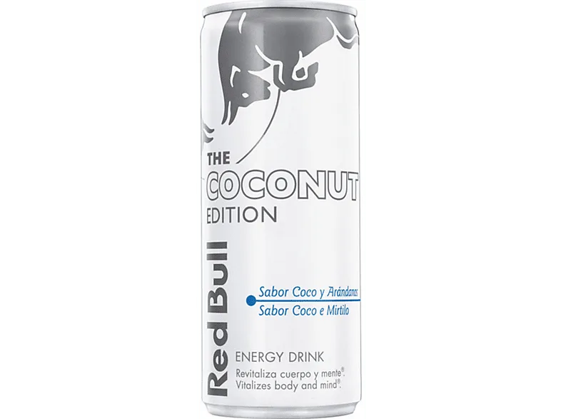 Bebida Energética - Redbull The Coconut Edition, Sabor coco y arándanos, 25 cl., Lata, Blanca