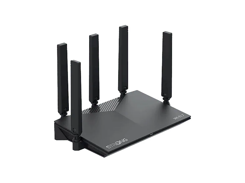Router - Strong ROUTERBE3600, 3600 Mbit/s, 5x Antenas, WiFi 7 Mesh Compatible, Negro
