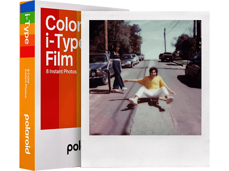 Película fotográfica - Polaroid Color Film i-Type 6000, Sensibilidad ISO 640, 8 fotos, 107 por 88 mm, Blanco