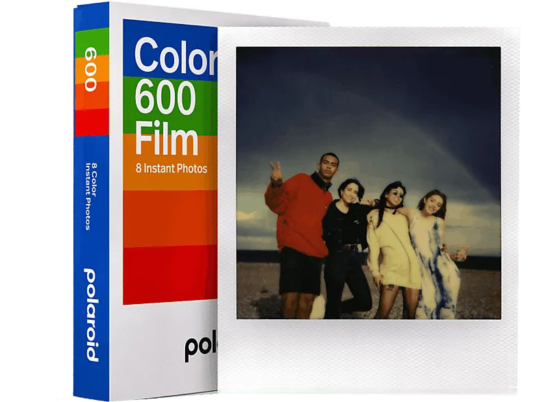 Película fotográfica - Polaroid Color Film 600, Sensibilidad ISO 640, 8 fotos, 107 por 88 mm, Blanco