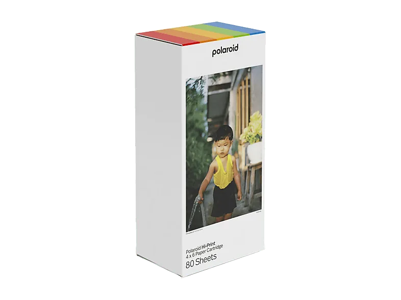Papel fotográfico - Polaroid Hi-Print 4x6, 80 Hojas, Tamaño papel 10x15 cm, Solo compatible con la impresora fotográfica Hi·Print 4x6