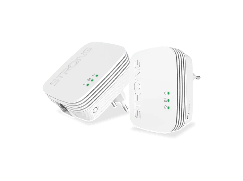 Adaptador Wi-Fi - Strong Powerline 600 Duo Mini, Mbps, 300m de Alcance, Gigabit Puerto LAN Ethernet, Plug & Play, Blanco